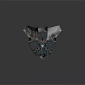 Modern Camouflage Drone Design With Four Rotors Spiked Structure And Blue Lights
