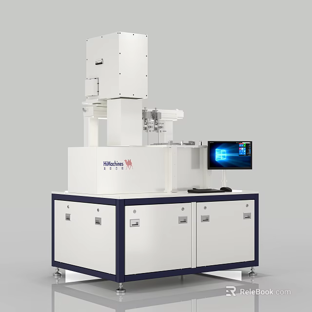 Advanced Automated Industrial Control Equipment With Digital Monitor And Storage Cabinets 3d model 