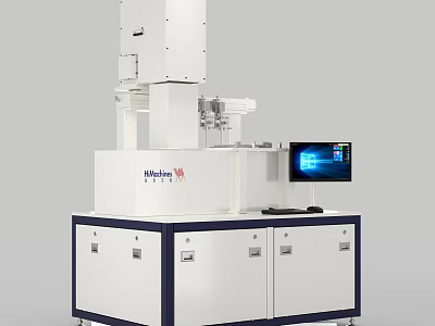 Advanced Automated Industrial Control Equipment With Digital Monitor And Storage Cabinets 3d model