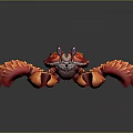 Vibrant Red Aquatic Crab With Sharp Claws Multiple Legs And Striking Appearance 3d model
