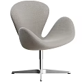 Light Gray Fabric Office Chair With Modern Design And Metal Base Wheels