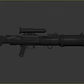 Black Tactical Rocket Launcher With Mounted Scope And Military Design 3d model