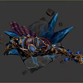 Fantasy Warrior Character With Ornate Armor Glowing Blue Weapon And Ice Creature On Stone Pedestal