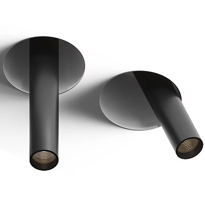 Modern Black Downlights And Spotlights For Sleek Wall Mounted Home Lighting 3d model