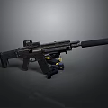 Modern Tactical Rifle With Scope Magazine Ergonomic Grip And Black Finish