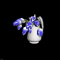 White Ceramic Vase With Blue And White Tulips For Home Decoration