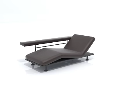 Contemporary Unique Shaped Sofa With Leather Upholstery And Metal Frame Structure 3d model