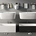 Modern Bathtub and Bathtub Electric Towel Rack Toilet Towel Rack Slippers Bathroom Small Pieces 3d model