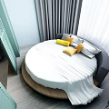 Modern Apartment Interior With Open Living Room Kitchen Yellow Sofa And Coffee Table
