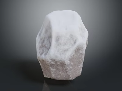 Natural Snow Covered Stone With Textured Surface For Landscape Scenery 3d model