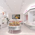Crown Cake Dessert Shop Featuring Bright Interior And Display Cases With Fresh Pastries