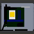 Modern Desktop Computer Setup With Black Monitor Blue Screen White Tower And Keyboard