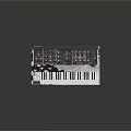 Camouflage Pattern Electronic Keyboard With Control Knobs Buttons And Black White Keys For Home Use