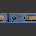 Classic Vintage Wooden Plane with Smooth Wooden Handles and Blue Metal Base