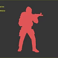 Tactical Game Character With Orange Beanie Sunglasses Green Backpack Tactical Vest Green Pants And Rifle
