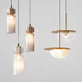 Various Modern Pendant Lights With Different Shapes And Metallic Accents For Interior Decoration