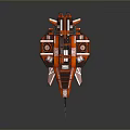 Red Sci Fi Spaceship With Streamlined Design Number 09 Weapon And Thrusters 3d model