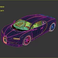 Light Blue Luxury Sports Car With Streamlined Design Yellow Accent Lines And Black Wheels
