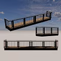 Contemporary Railings Design With Metal Balusters And Wooden Handrails For Staircase And Balcony