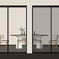 Modern Black Frame Sliding Doors With Frosted And Ribbed Glass In Interior Design