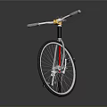 Modern Bicycle With Red Frame White Saddle Black Tires And Golden Handlebar