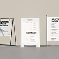 Display Boards With Summer Party Invitation Contact Info And Selected Work
