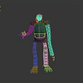 Blue Mechanical Robot Character With Long Spiral Legs And Metallic Texture 3D Model Design