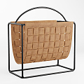 Bookshelf Leather Book Basket Corner 3d model