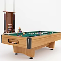 Professional Billiard Sports Equipment Wooden Pool Table With Green Felt Surface And Cue Rack