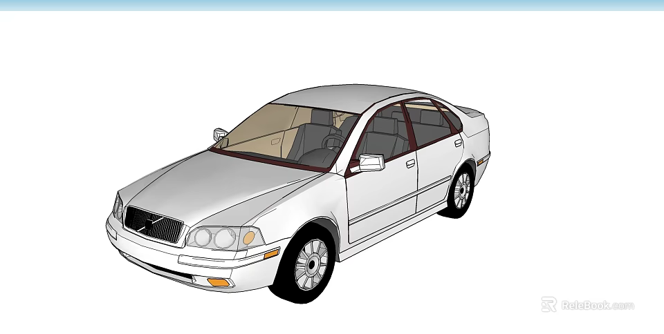 White Four Door Sedan With Classic Design And Sleek Exterior Look 3d model 