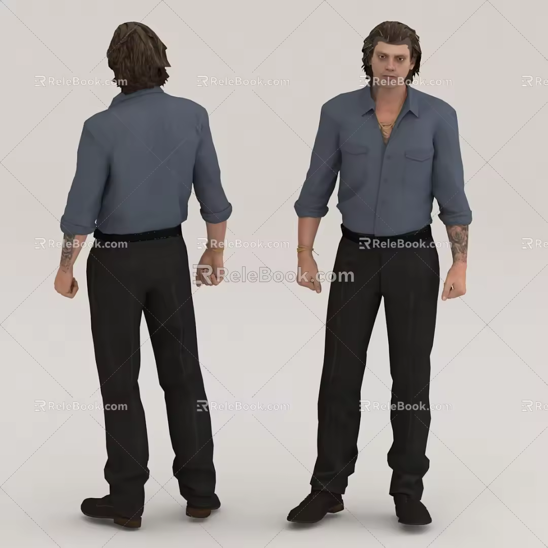 Characters passers-by handsome boy 3d model