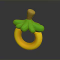 Yellow Green Decorative Clothing Accessory Ring With Leaf And Stem Design
