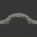 3D Model of Moss Covered Stone Arch Bridge with Natural Stone Texture