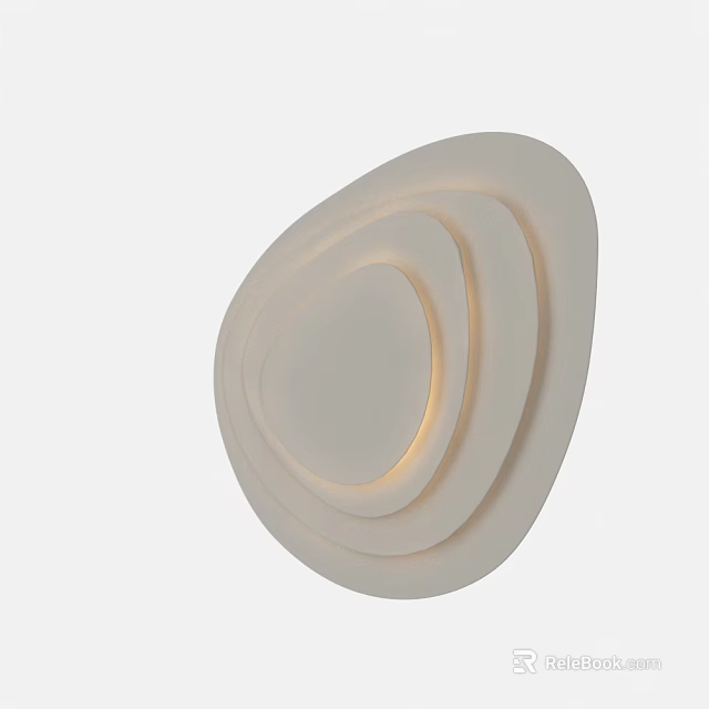 Modern Abstract Layered White Wall Light With Soft Glowing Contemporary Design 3d model 