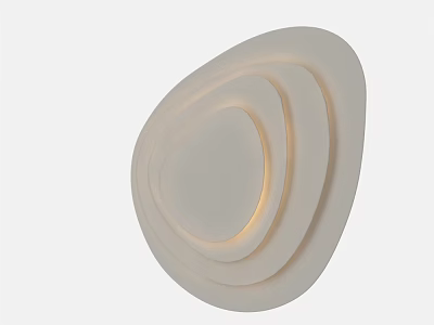 Modern Abstract Layered White Wall Light With Soft Glowing Contemporary Design 3d model