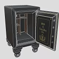 Black Commercial Safe With Open Door Lock And Wheels For Secure Business Storage