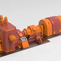 Large Scale Red And Orange Industrial Machinery With Motor Pump And Control Panel