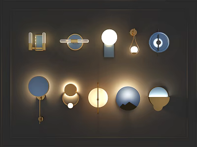 Modern Wall Lamps With Various Styles Different Shapes And Illuminating Designs 3d model
