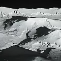Scenic Snow Covered Mountain Landscape With Glacier Peaks And White Rocky Terrain