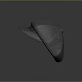 Gray Knitted Hat With Textured Surface And Curved Brim For Fashionable Look