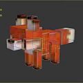 Pixel Art Character Red Fox Creature With Blocky Design Vibrant Orange Fur And White Accents