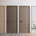 Modern swing door bedroom door single door wooden door 3d model