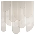 Elegant Light Beige Curtains With Curved Layers And Sheer Fabric For Home Interior