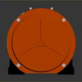 Vibrating Motor With Orange Cylindrical Housing Black Central Section And Metal Bolts For Industrial Machinery