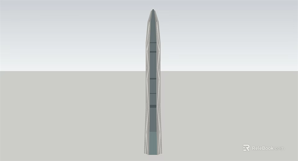 Modern Tall Tower Architectural Design With Vertical Structure And Layered Sections 3d model