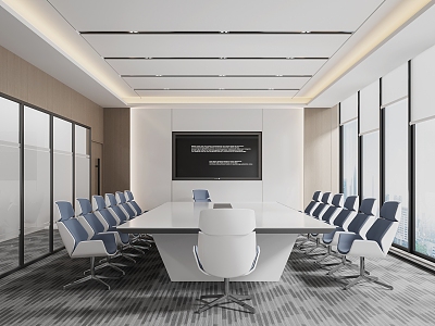 Meeting Room Conference Table Background Wall Small Conference Table 3d model