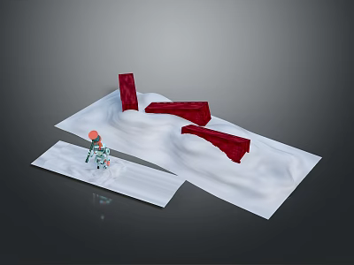 Disposable Cleaning Wipes with Red Lipstick Stains and Lipstick for Daily Makeup Removal 3d model