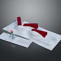 Disposable Cleaning Wipes with Red Lipstick Stains and Lipstick for Daily Makeup Removal