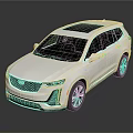Silver Cadillac SUV With Black Roof And Sleek Modern Exterior Design
