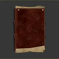 Red Leather Bound Book With Decorative Straps And Gold Accents For Home Living
